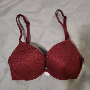 PINK Victoria's Secret Lace Bra - Deep Red